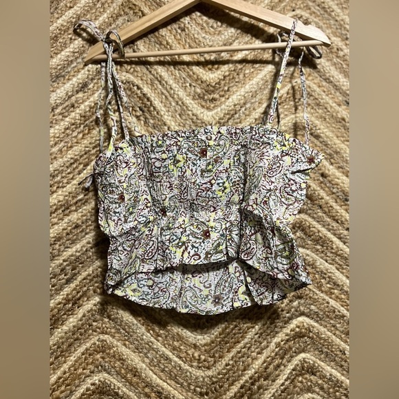 MANGO Women Patterned Cami With Ruffle, Multicolored, Size XL, NWT - Picture 8 of 12